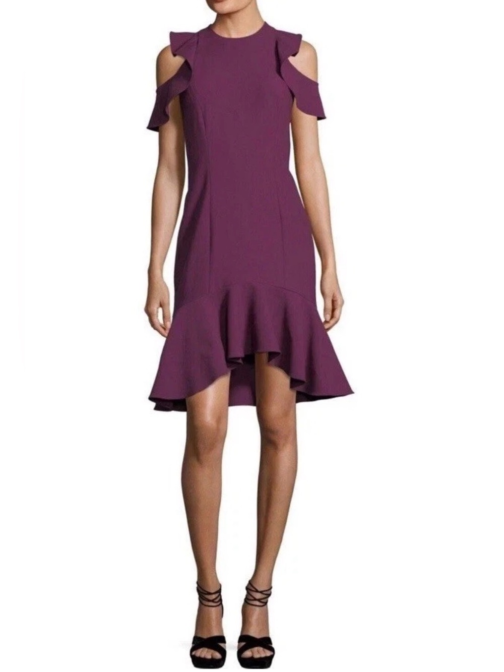 NWT Cinq a Sept Micah Cold Shoulder Dress in Raspberry Sz 8